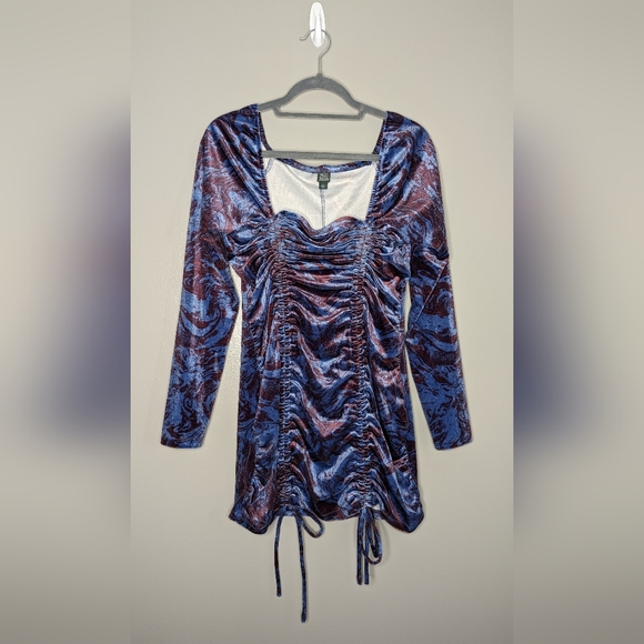 wild fable Dresses & Skirts - Beautiful Large Ruched Velvet Bodycon Dress Wild Fable. Like New